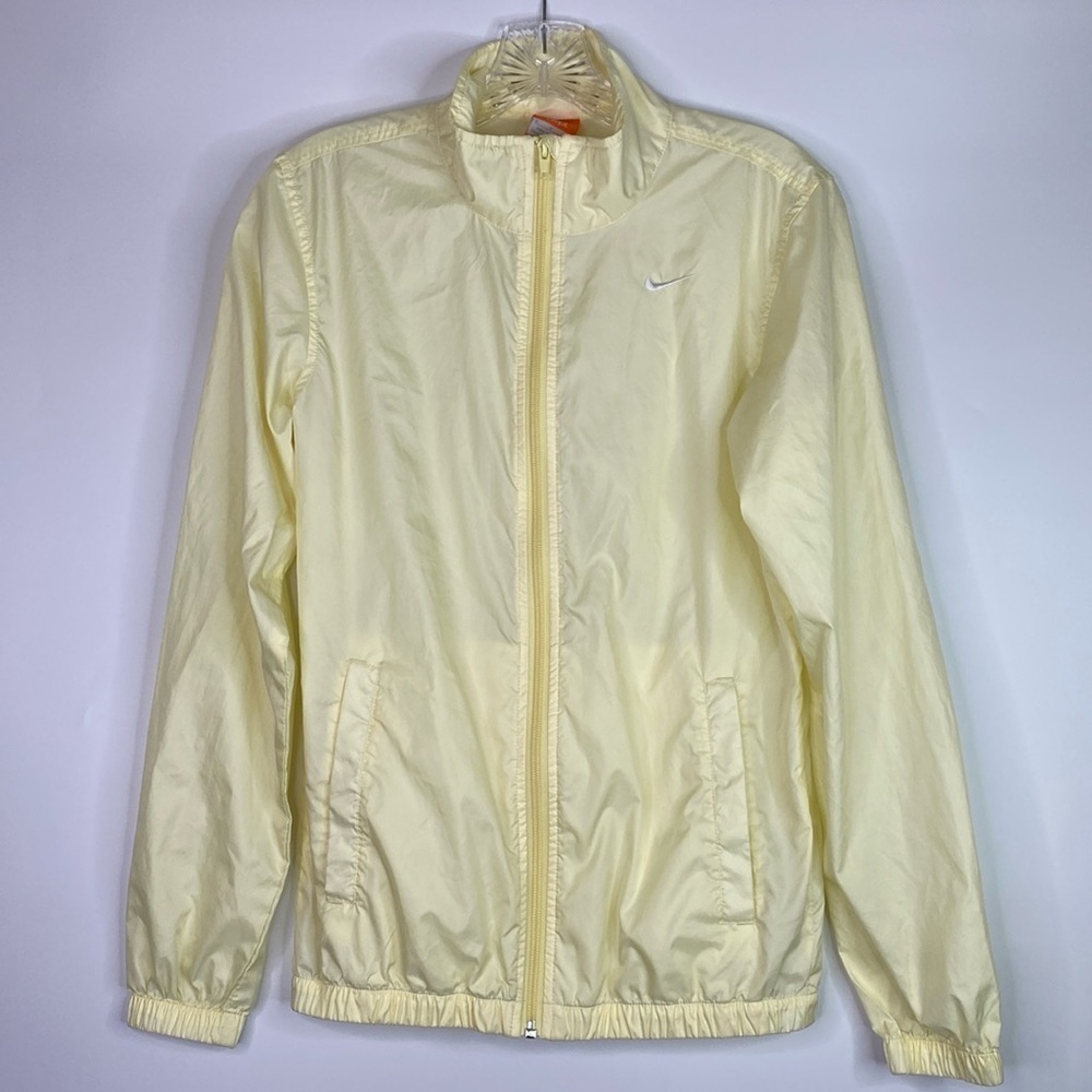 Nike Pale Yellow Full Zip Lightweight Jacket Size Small